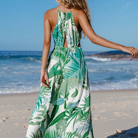 Cupshe Noa Leafy Cutout Maxi Dress - Picture 2 of 2